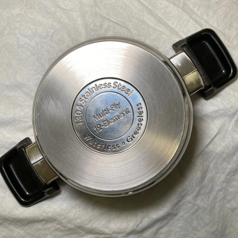 Health Craft T304 2 Qt Waterless Stainless Steel Sauce Pan Vapo Valve Lid USA